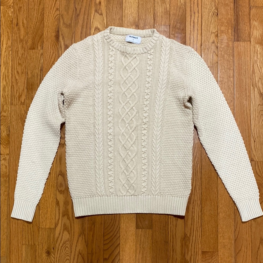 Men's Old Navy Cream Cable Knit Sweater
